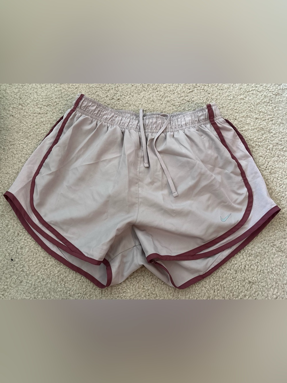 Nike Light Pink Athletic Shorts with Maroon Trim